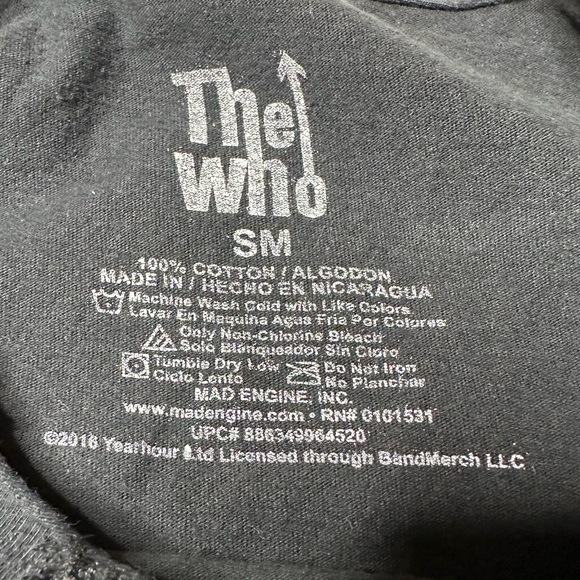 The Who Official Union Jack Logo Graphic T-Shirt Black Women’s Sz S - Picture 6 of 6